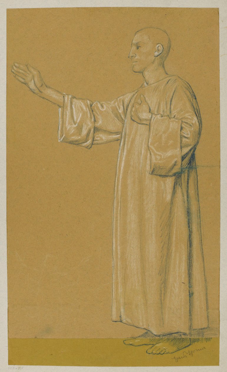 Mann in langer Tunika de Hans Thoma