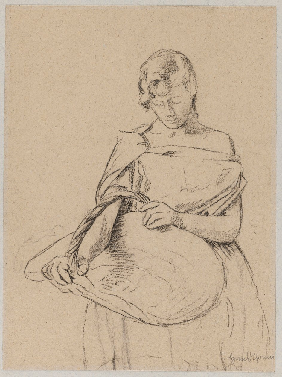 Joven con una cesta de Hans Thoma