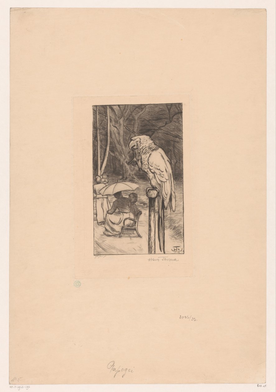 Loro y cuatro figuras de Hans Thoma