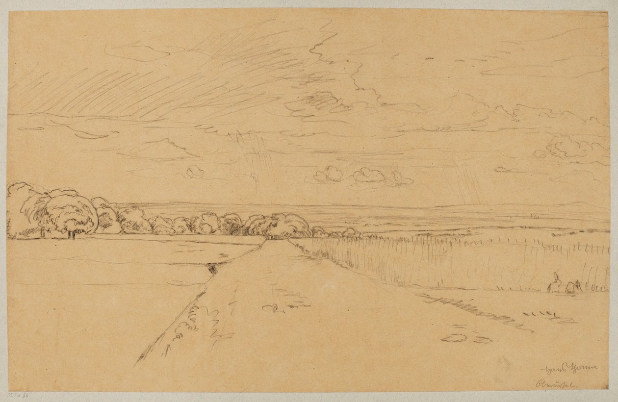 Paisaje con una carretera en los alrededores de Oberursel de Hans Thoma