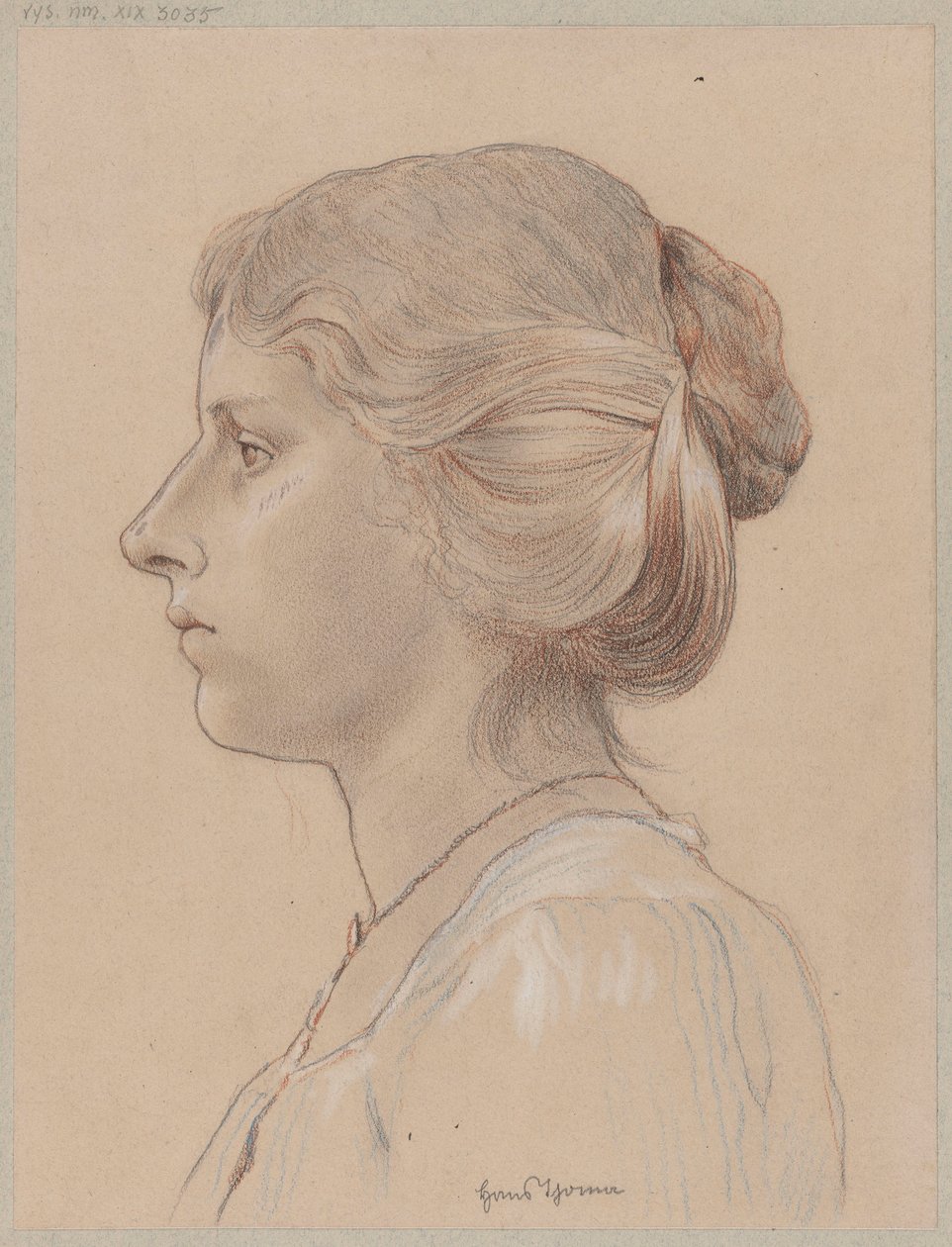 Busto de una joven de perfil de Hans Thoma