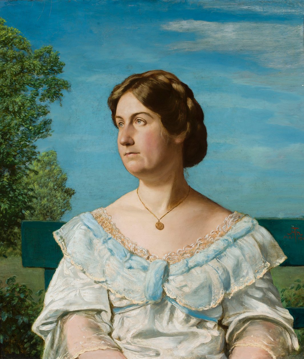Retrato de la hija adoptiva del artista: Elli Blaue de Hans Thoma