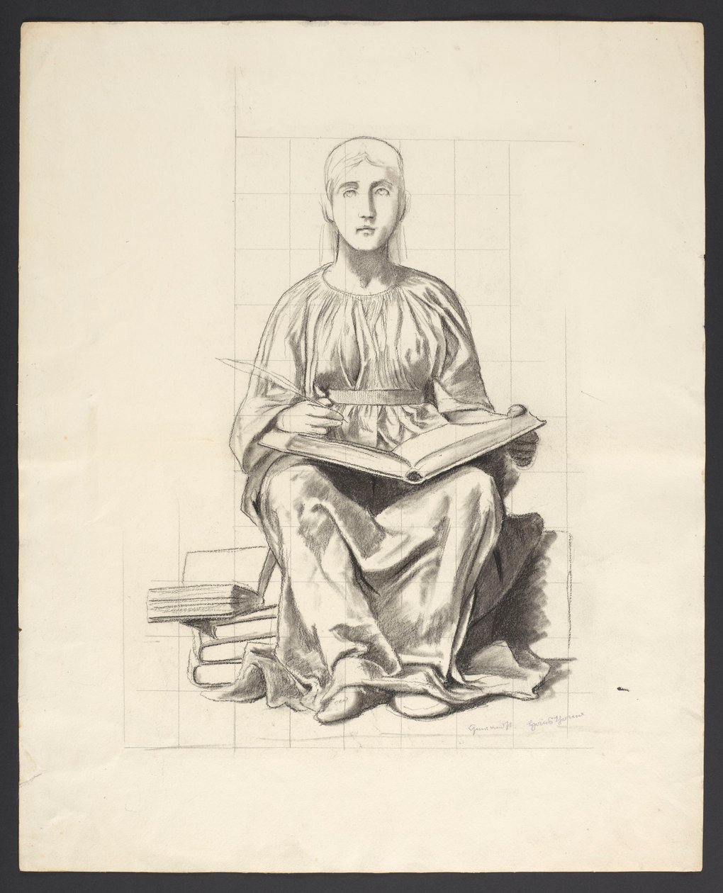 Figura alegórica con un libro de Hans Thoma