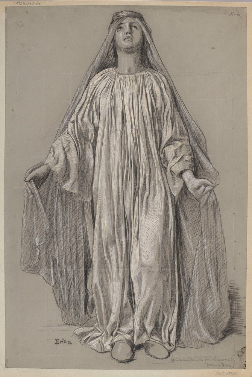 Diseño del traje de Erda de Hans Thoma