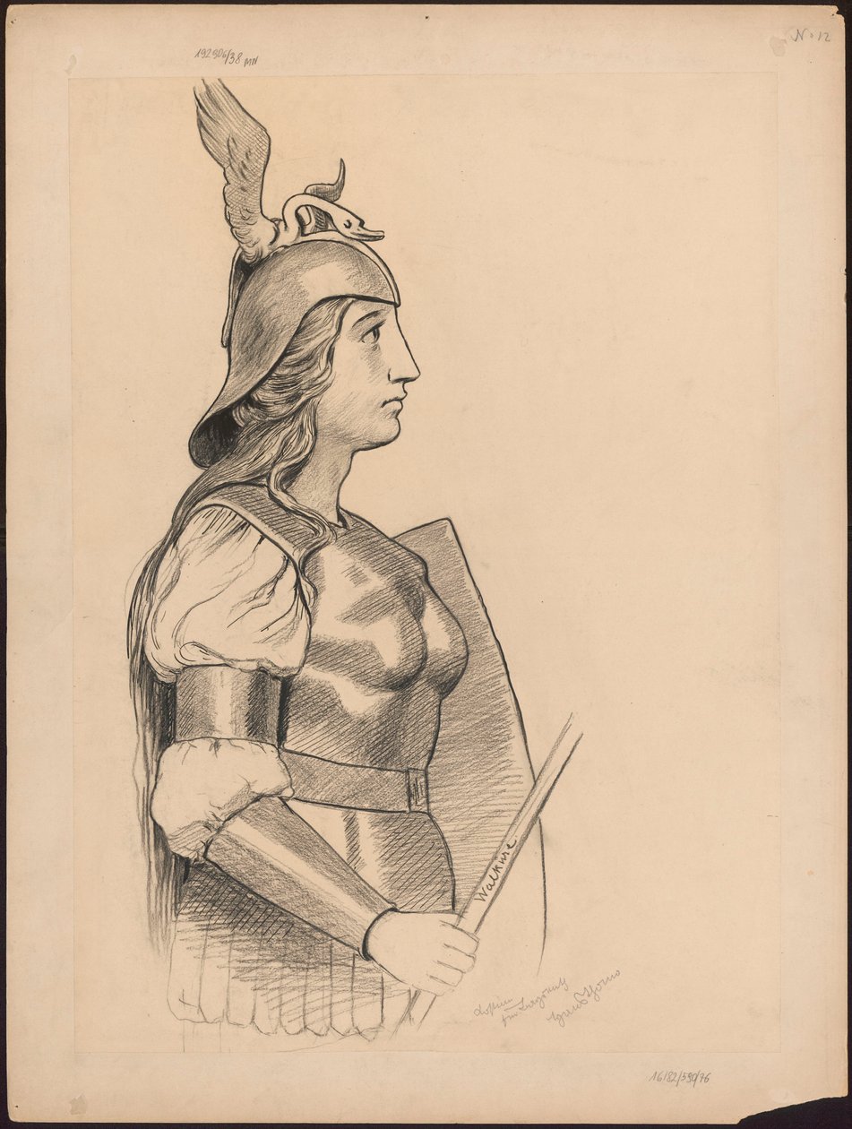 Proyecto de vestuario para una valquiria de Hans Thoma
