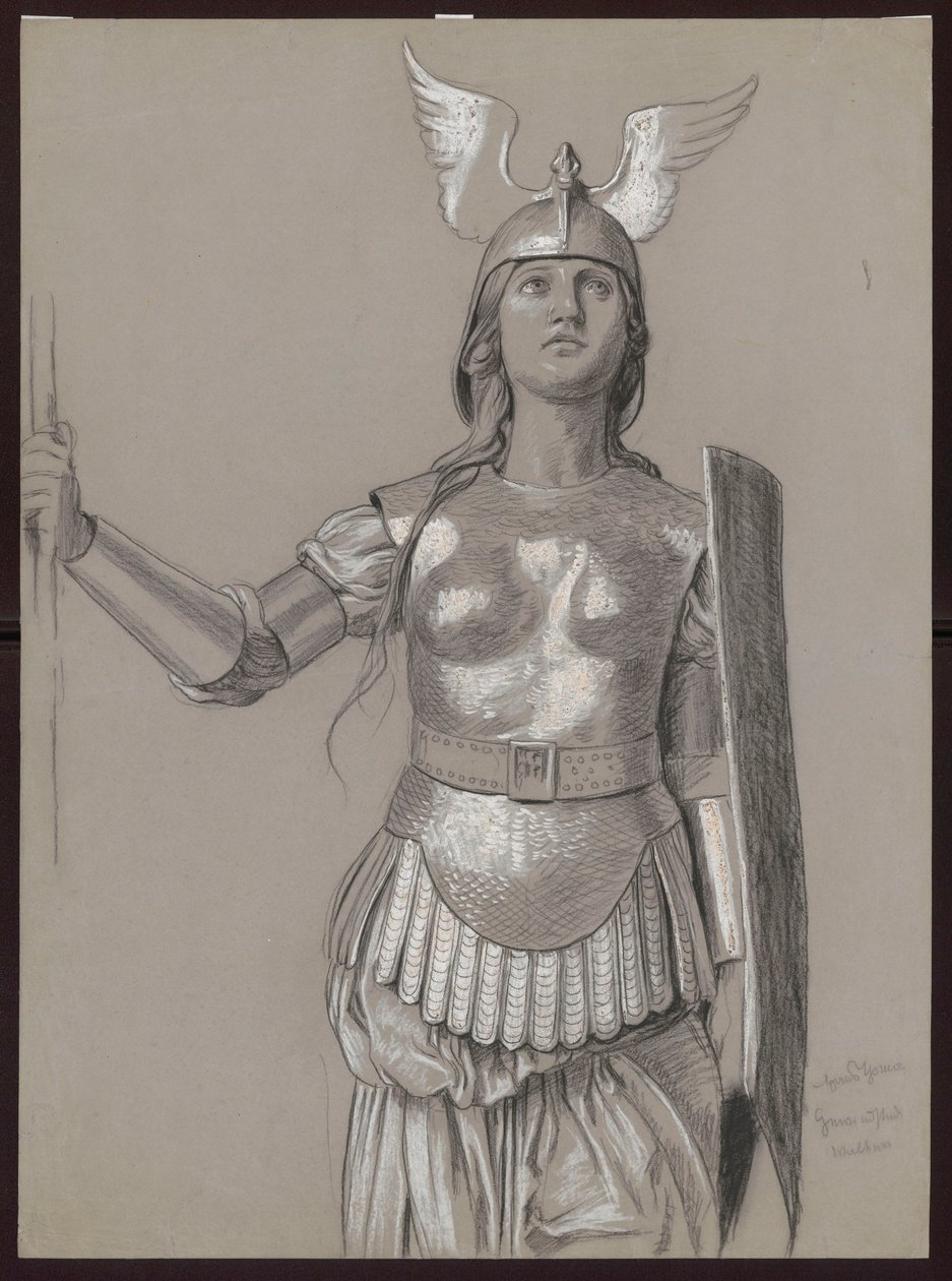 Proyecto de vestuario para una valquiria de Hans Thoma