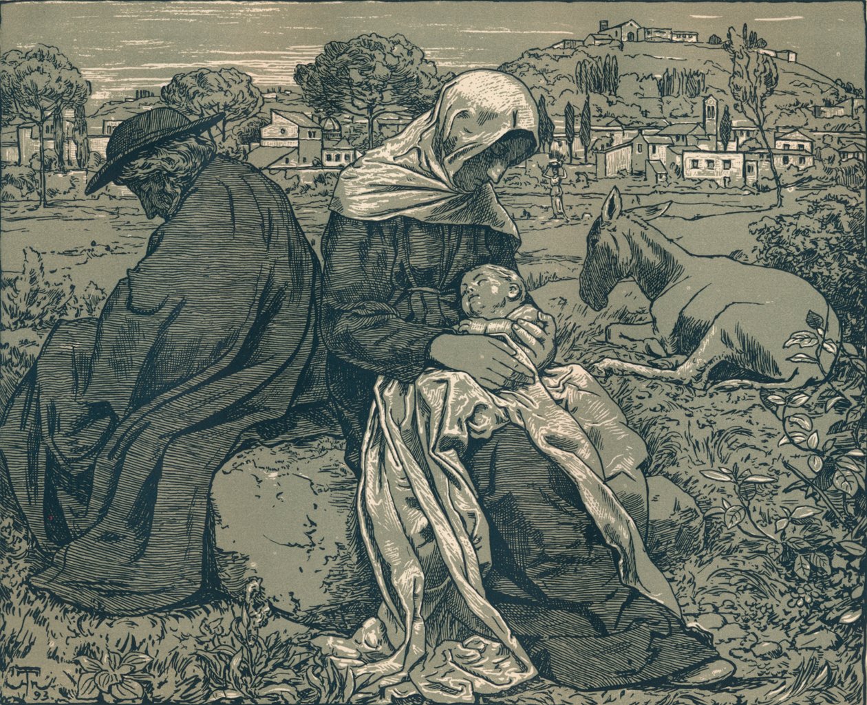 Descanso durante la huida a Egipto de Hans Thoma