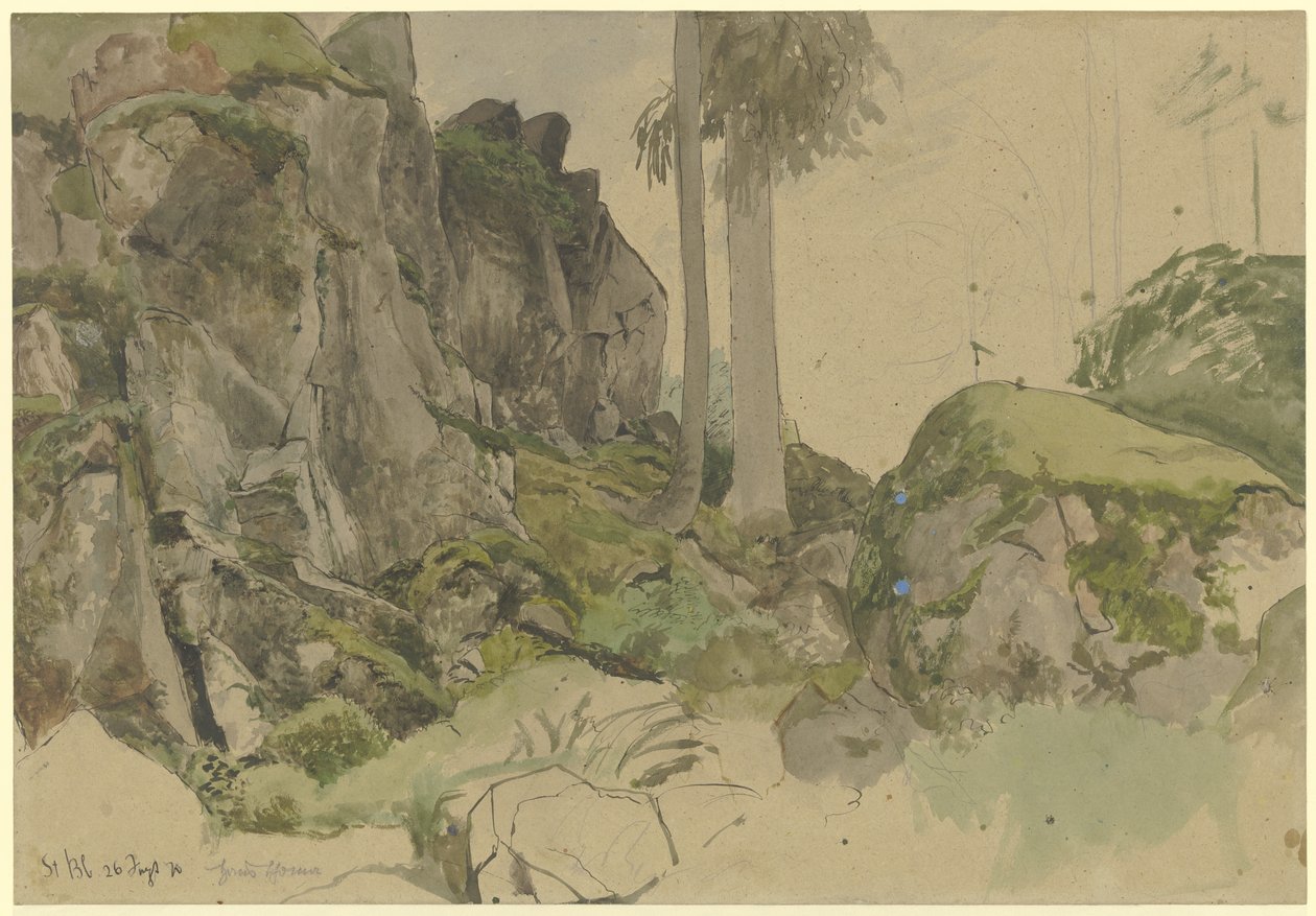 Rocas cerca de San Blas, Selva Negra de Hans Thoma