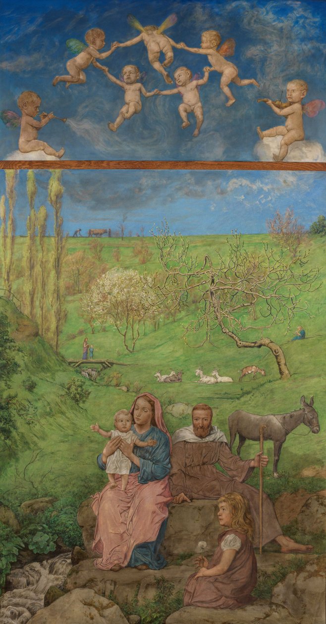Descanso durante la huida de Hans Thoma