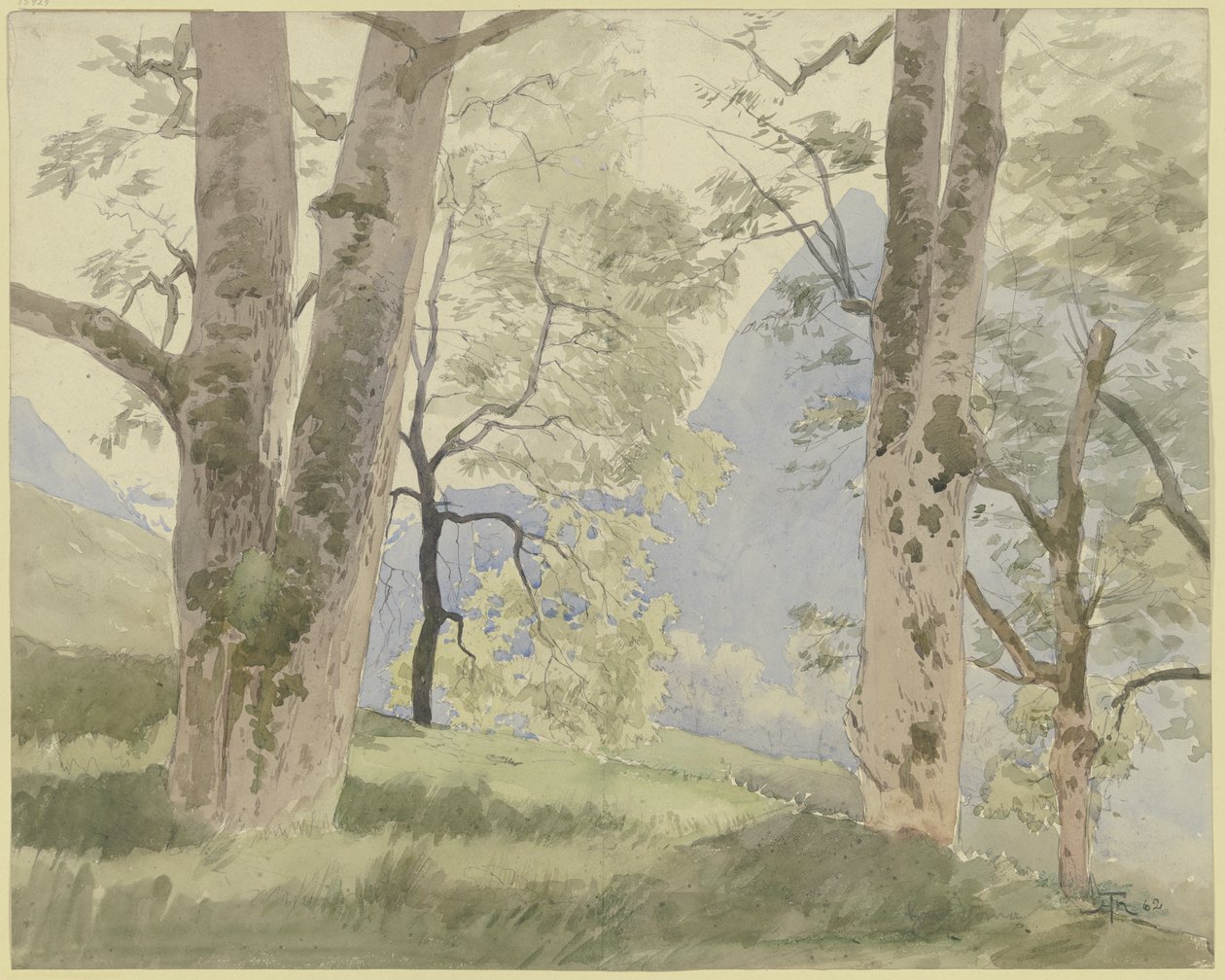 Paisaje de la Selva Negra: vista de las montañas desde el límite del bosque de Hans Thoma