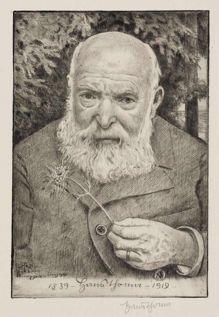 Autorretrato VI con flor de Hans Thoma