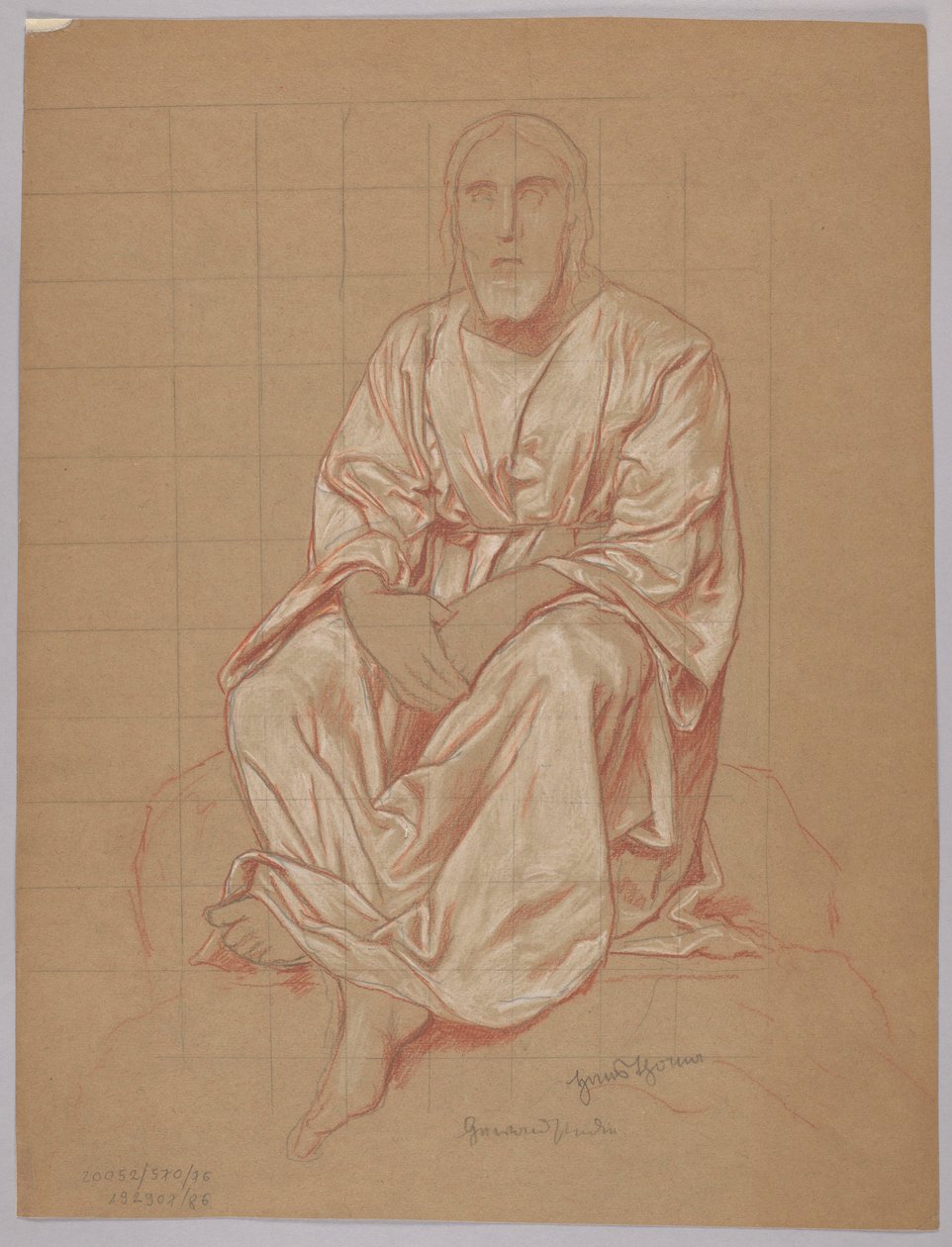 Cristo sentado, verso: repetición de la misma figura de Hans Thoma