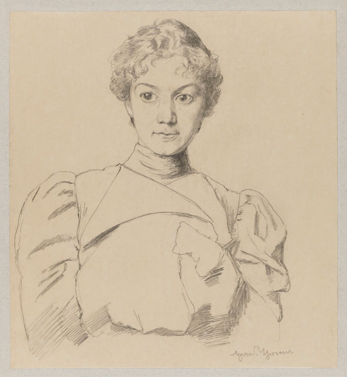 Estudio de retrato de una joven de Hans Thoma