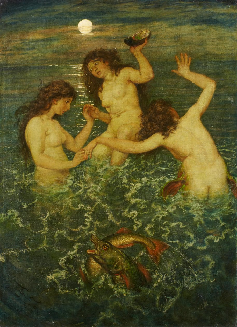 Tres sirenas de Hans Thoma