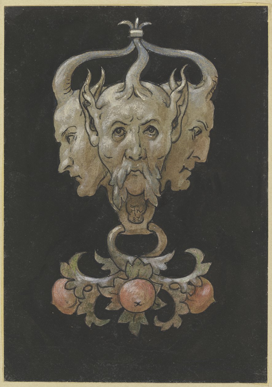 Tres máscaras de sátiro de Hans Thoma