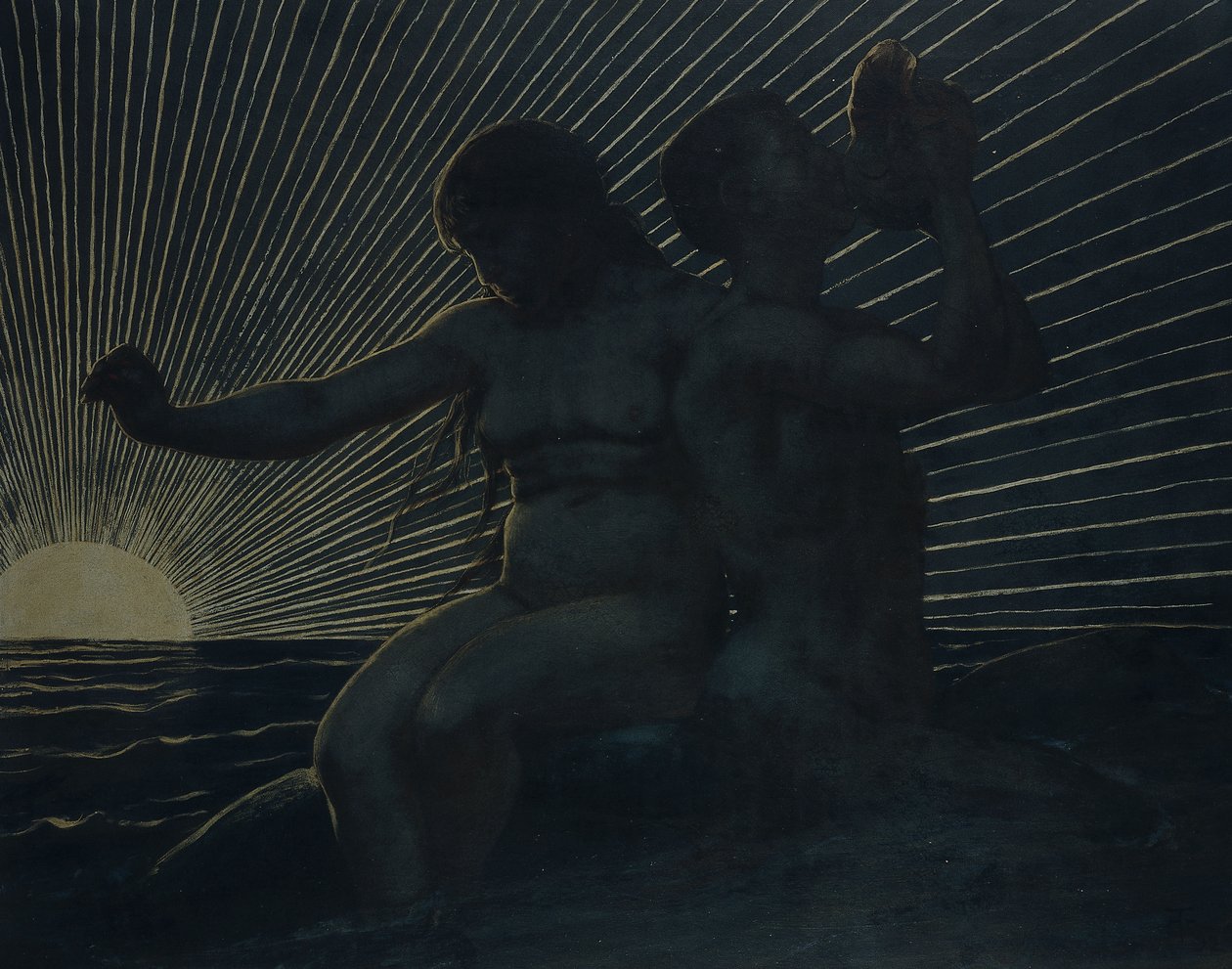 Pareja de tritones, 1892 de Hans Thoma