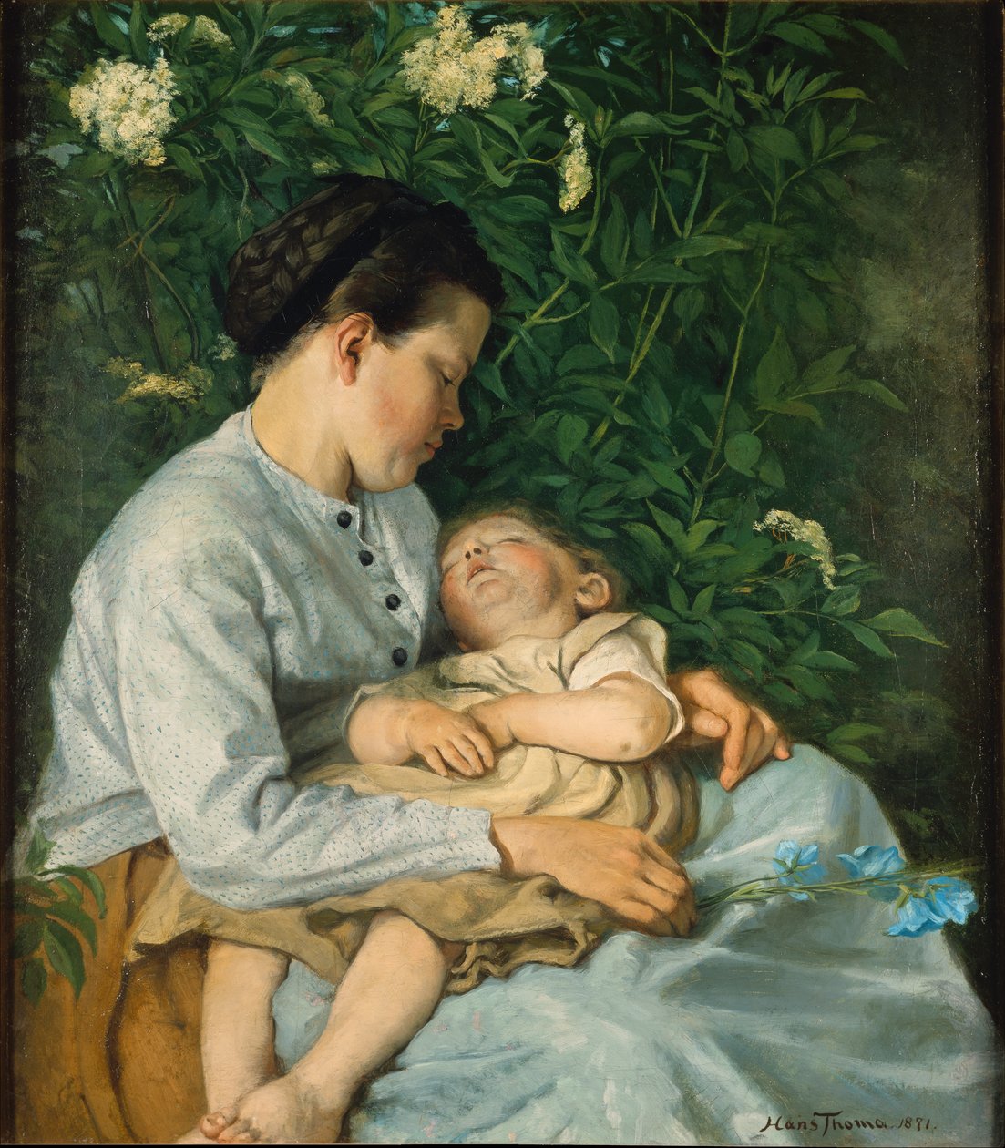 Bajo el arbusto de sabal de Hans Thoma