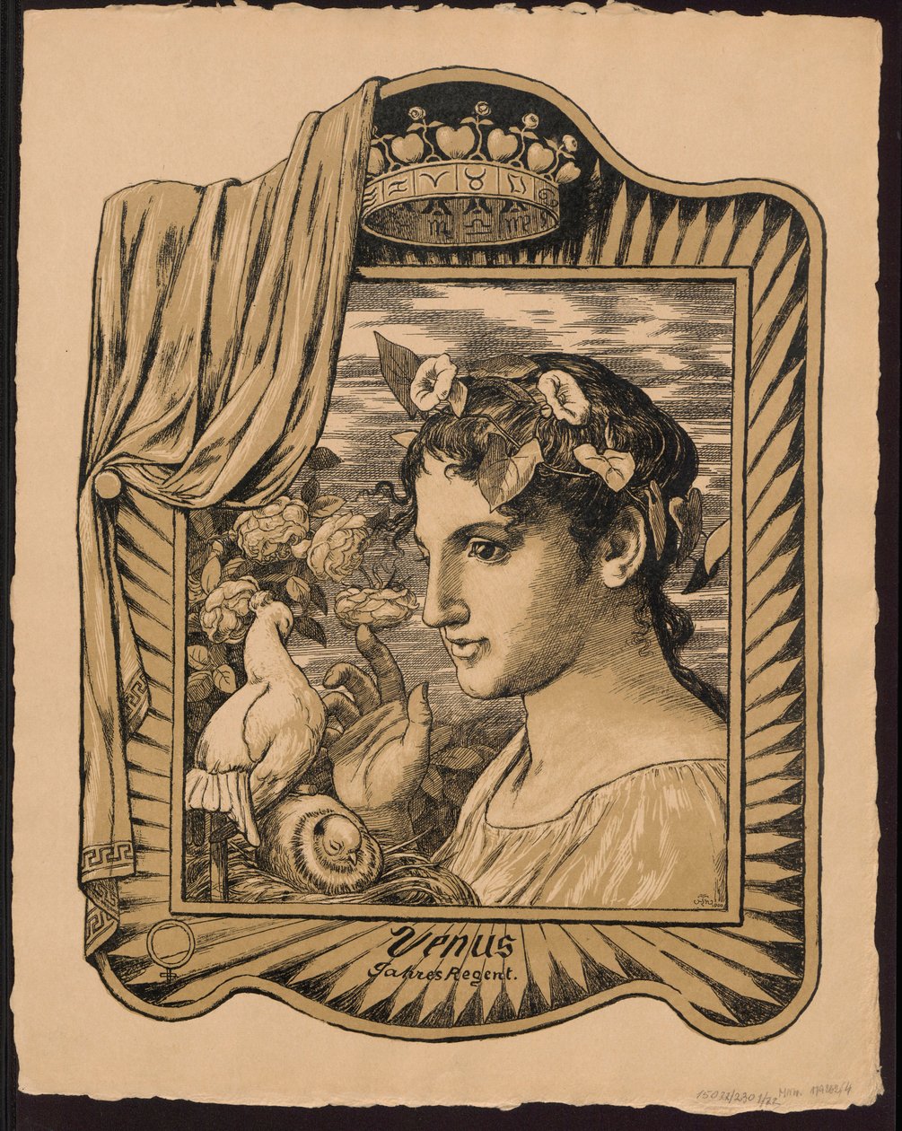 «Venus, soberana del año». Proyectos para el «Calendario perpetuo en imágenes», parte II (Immerwährender Bilderkalender) de Hans Thoma
