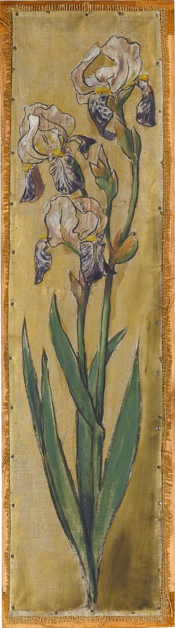 Wandfries aus dem Musiksaal des Hauses Pringsheim, München: Vase mit Schwertlilien de Hans Thoma