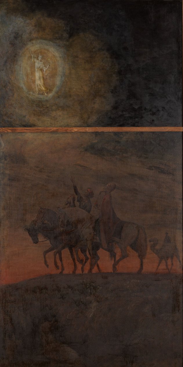 Tríptico navideño: La procesión de los Reyes Magos de Hans Thoma