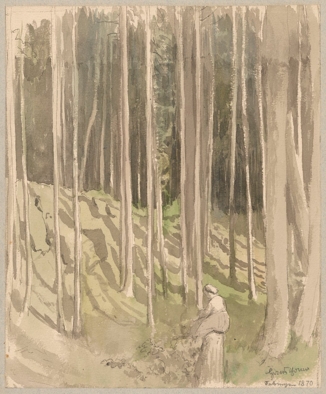 Vista del bosque cerca de Bad Säckingen de Hans Thoma