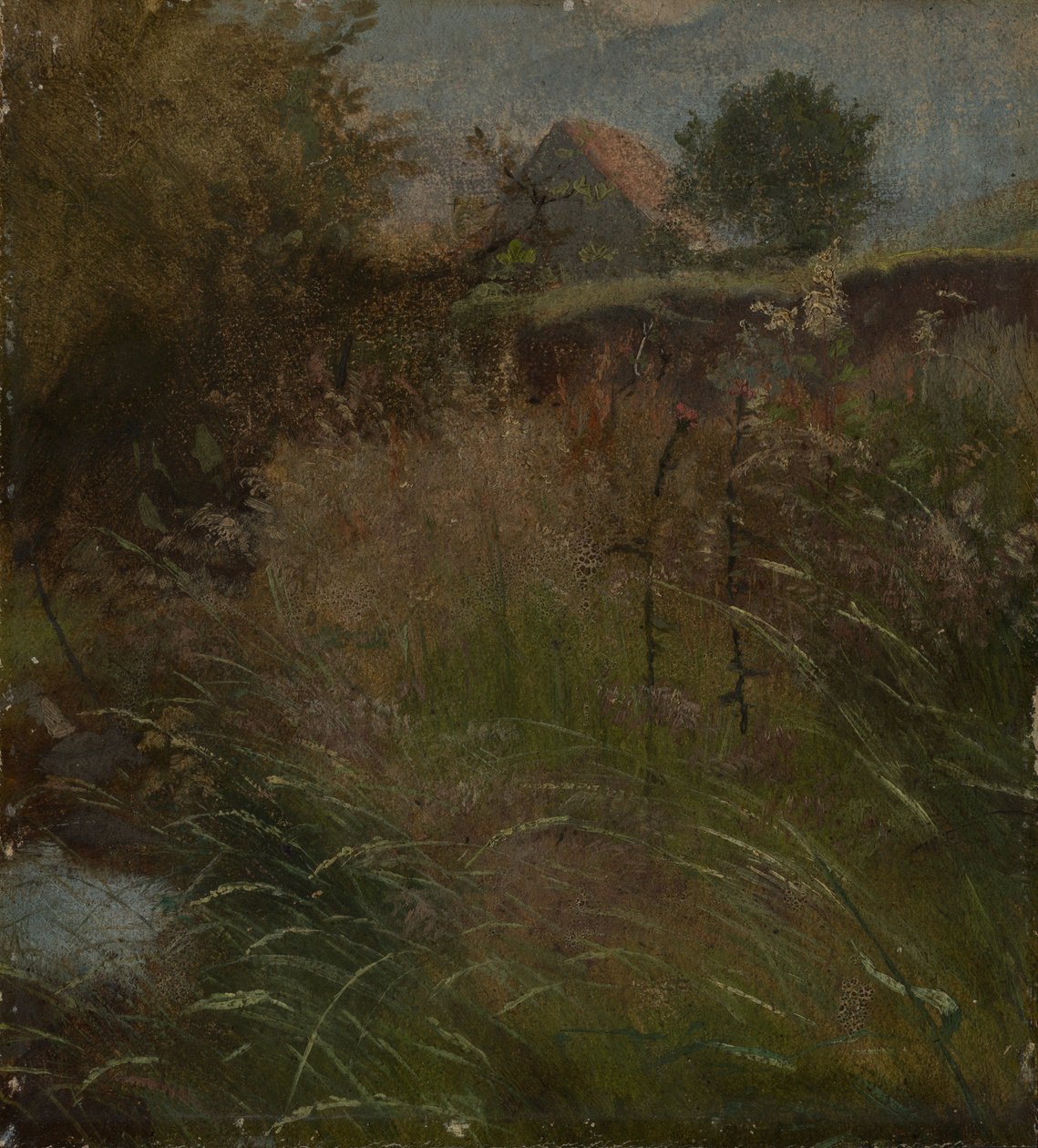 Prado, con una casa de campo al fondo de Hans Thoma
