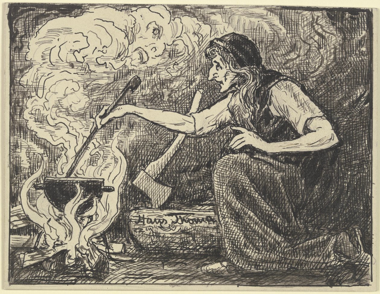 La cocina de las brujas de Hans Thoma