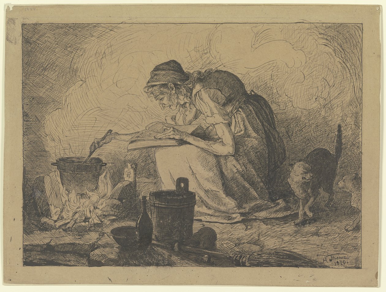 Cocina de brujas de Hans Thoma