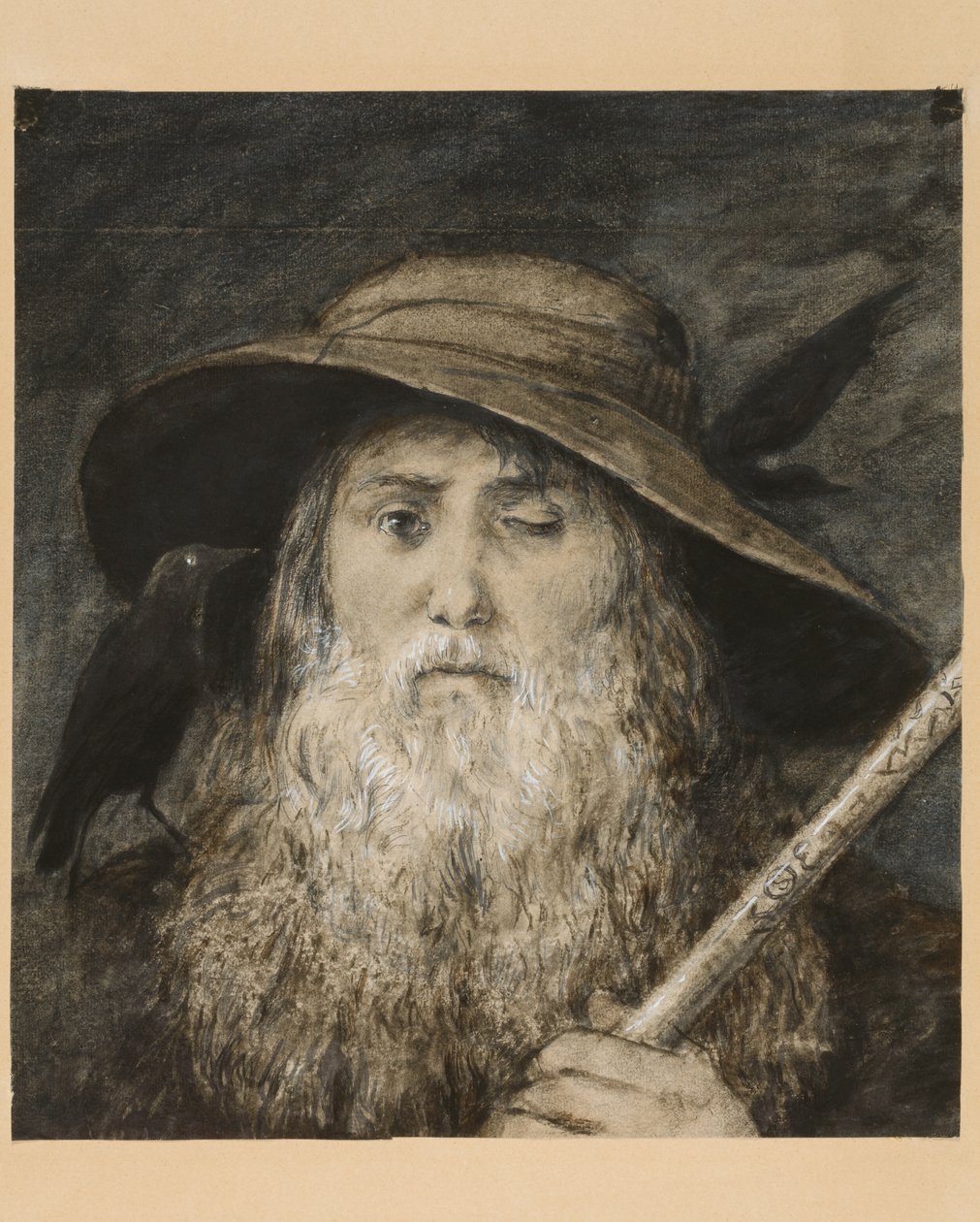 Wotan como viajero de Hans Thoma