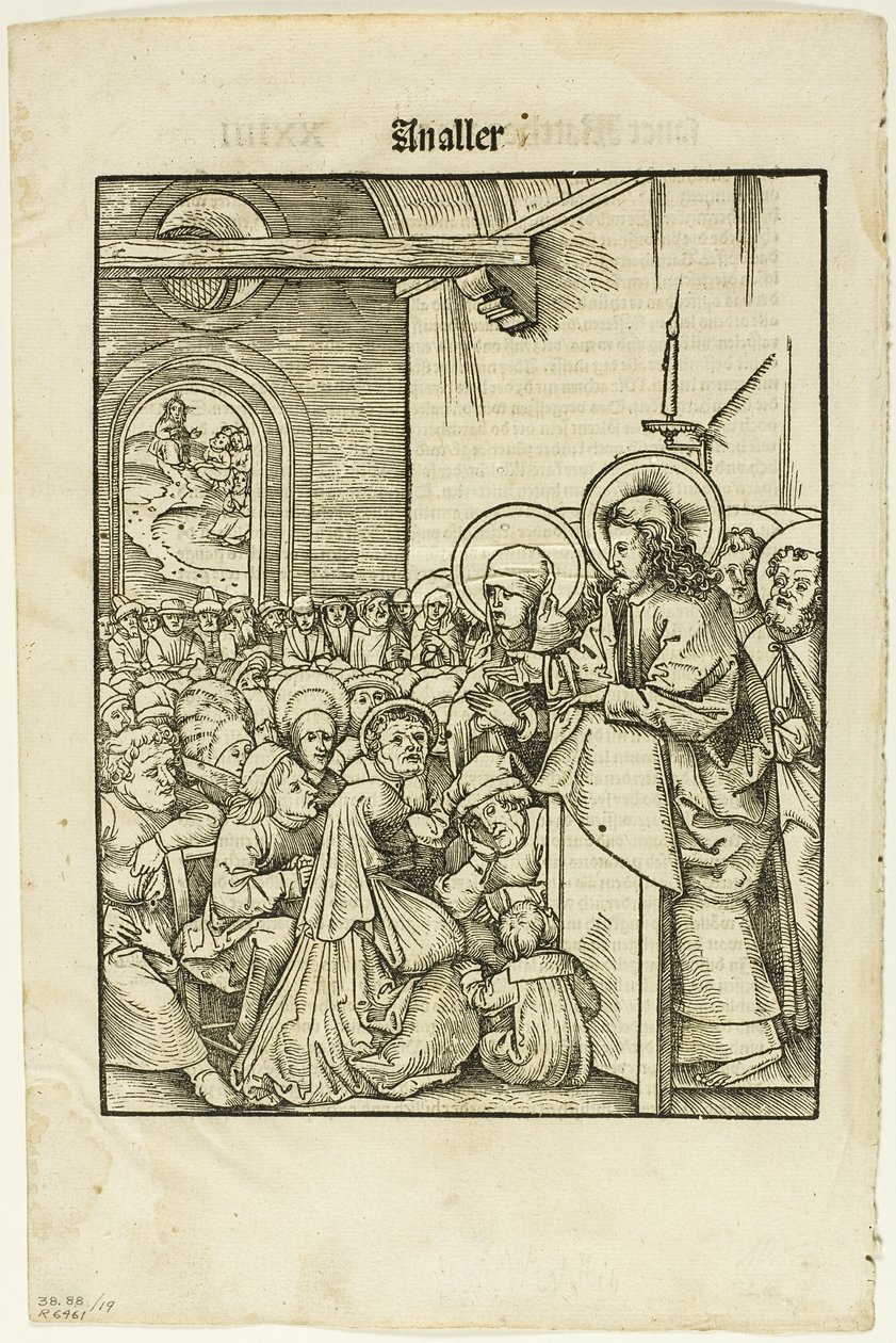 Cristo predicando, de Leben Jesu Christi, lámina 19 de xilografías de libros del siglo XVI de Hans Wechtlin I