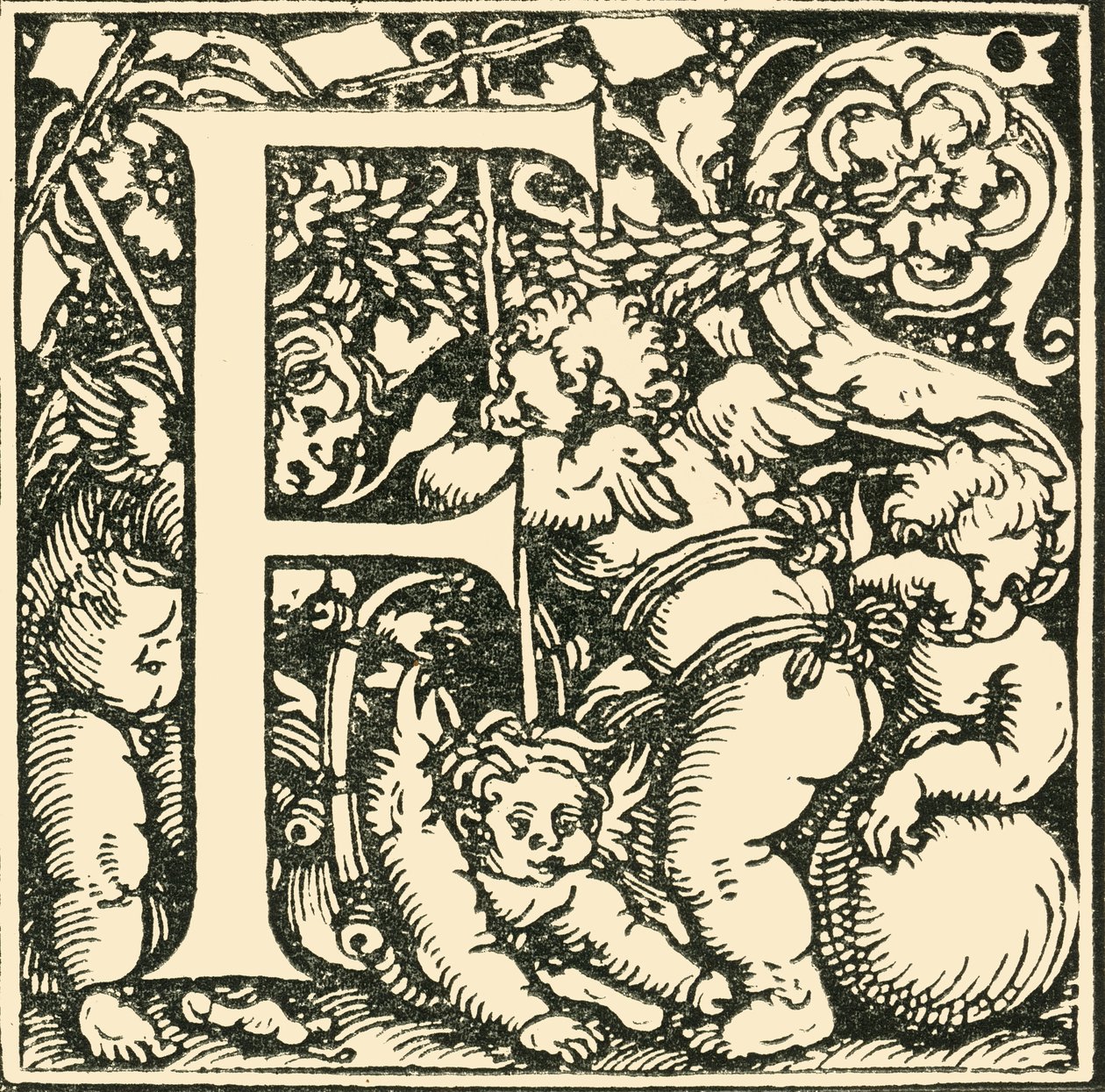 F - Un alfabeto por Hans Weiditz, c1520-1521, 1908 de Hans Weiditz
