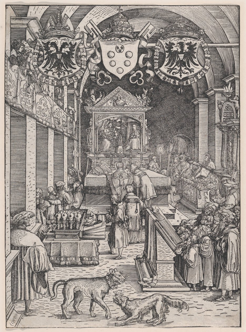 Maximiliano I escuchando misa, ca. 1515 de Hans Weiditz