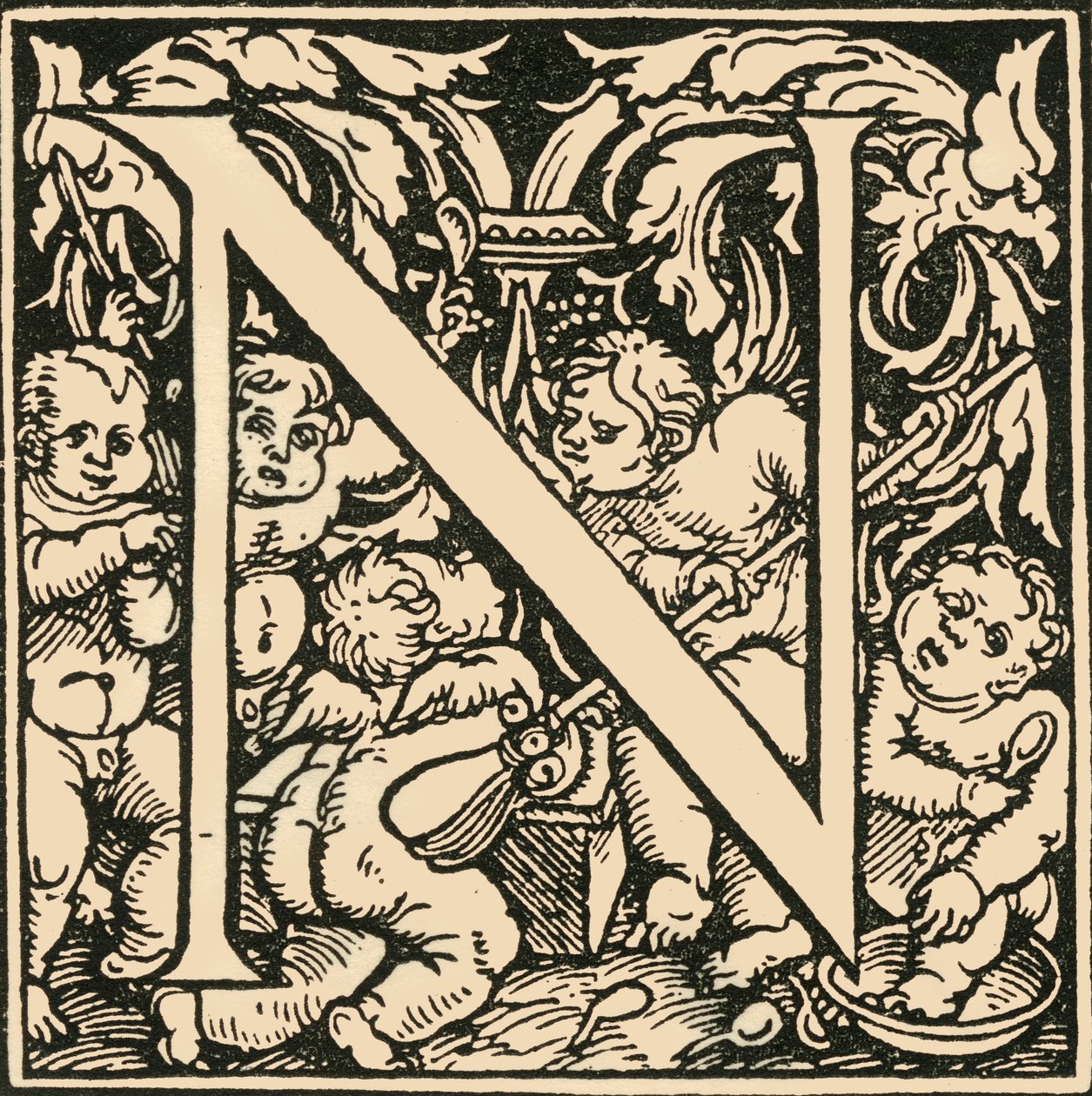 N - Un alfabeto de Hans Weiditz, c1520-1521, 1908 de Hans Weiditz