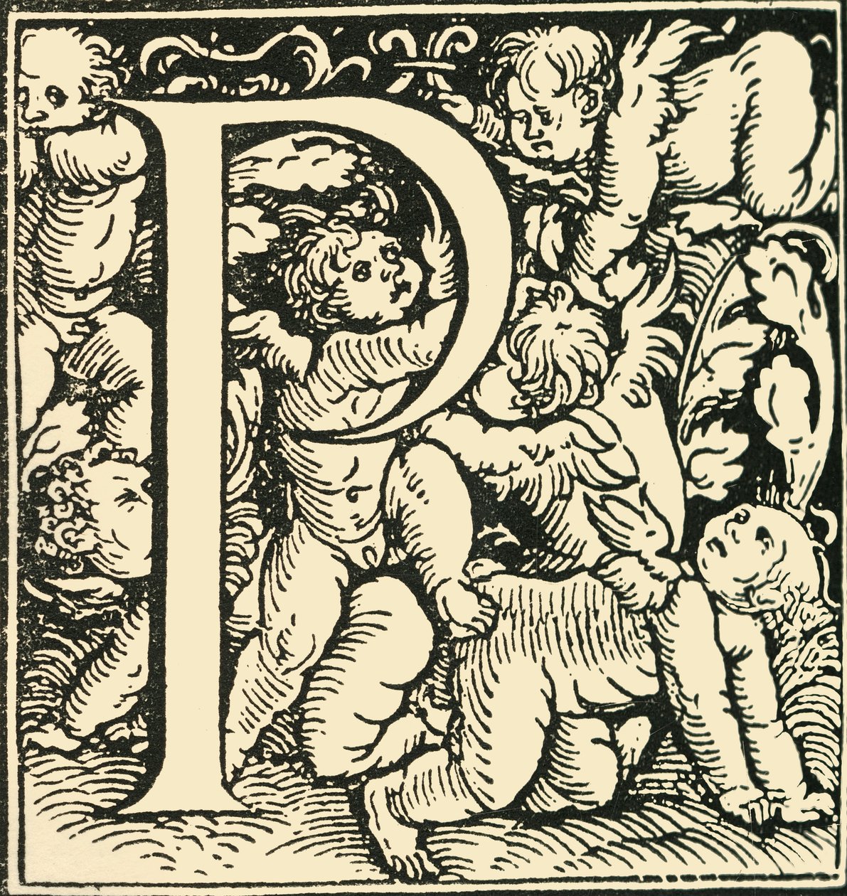 P - Un alfabeto por Hans Weiditz, c. 1520-1521, 1908 de Hans Weiditz