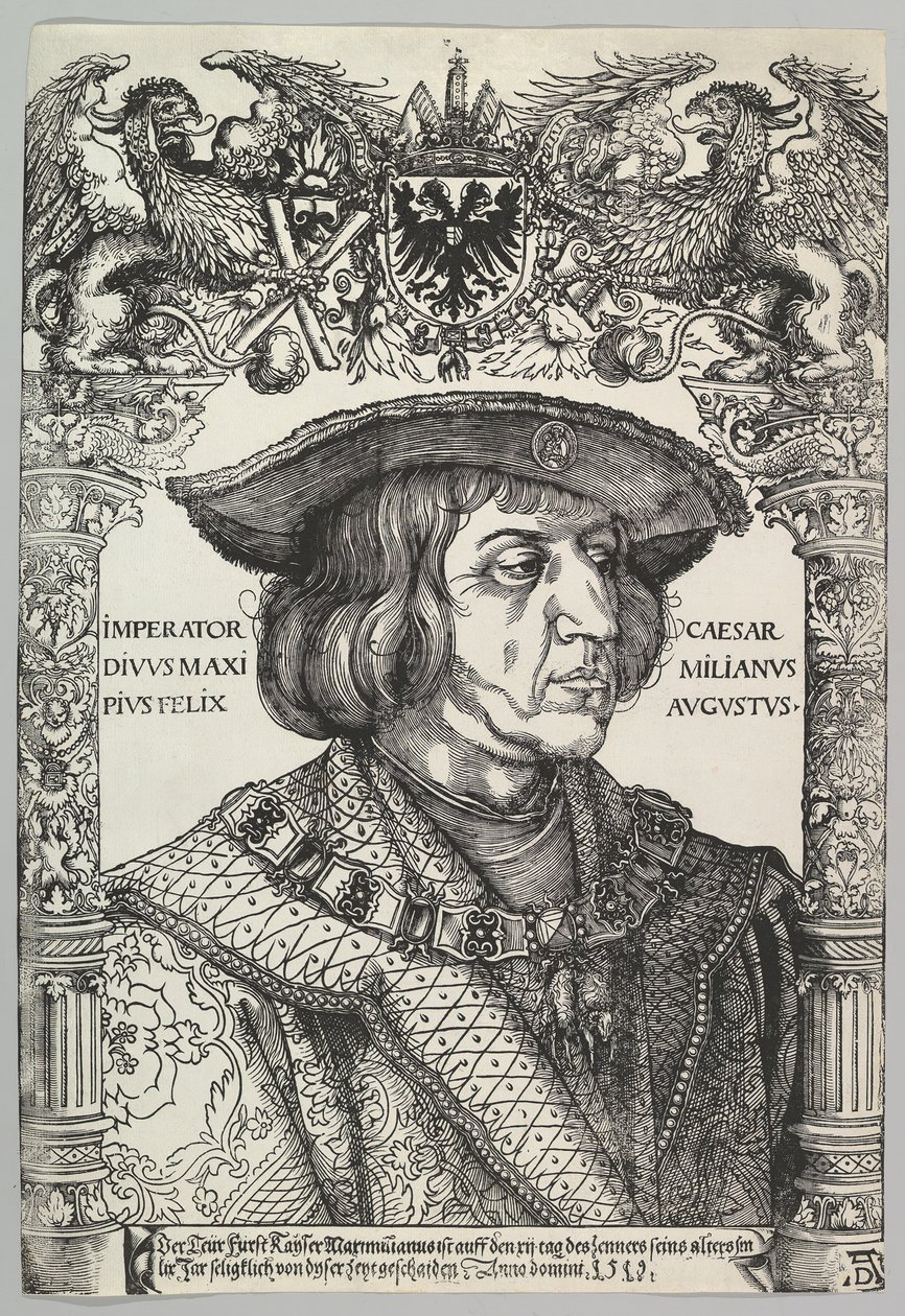 Retrato del Emperador Maximiliano I, 1519 de Hans Weiditz