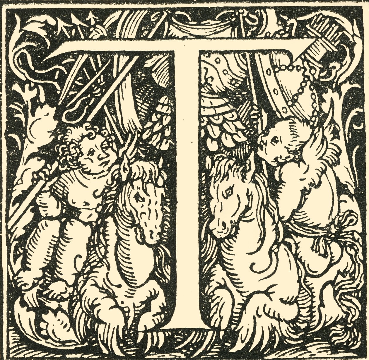 T - Un alfabeto por Hans Weiditz, c1520-1521, 1908 de Hans Weiditz