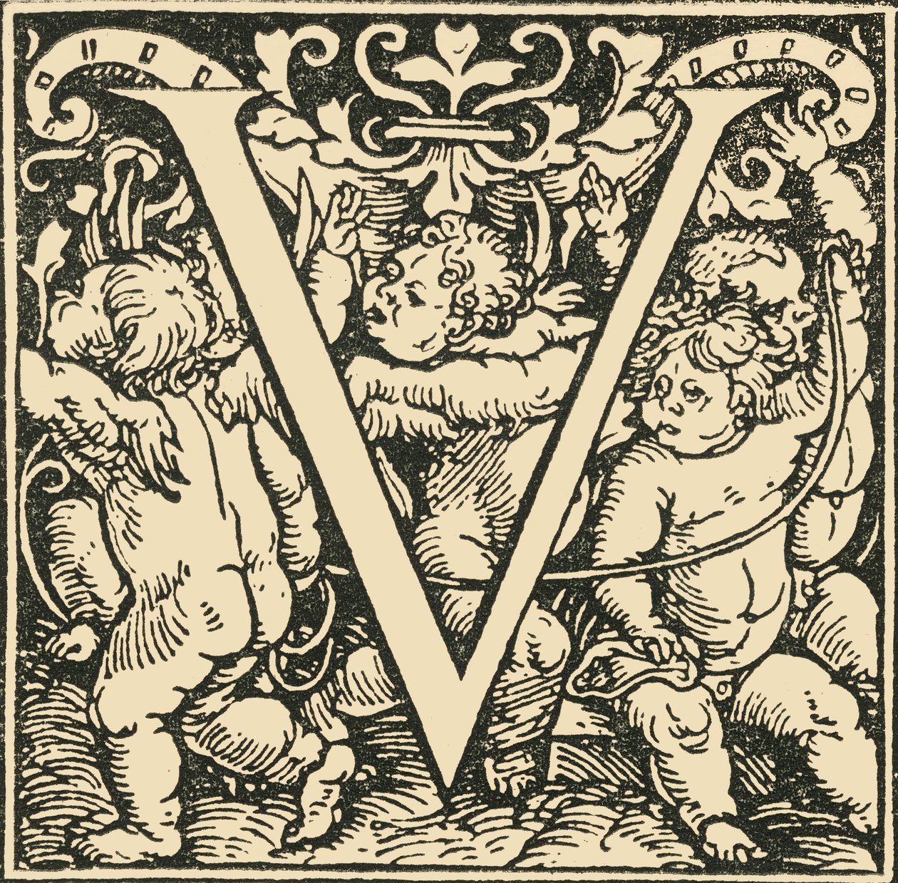 V - Un alfabeto de Hans Weiditz, c1520-1521 de Hans Weiditz