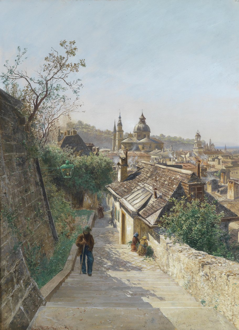 Vista del casco antiguo de Salzburgo desde Nonnbergstiege de Hans Witt