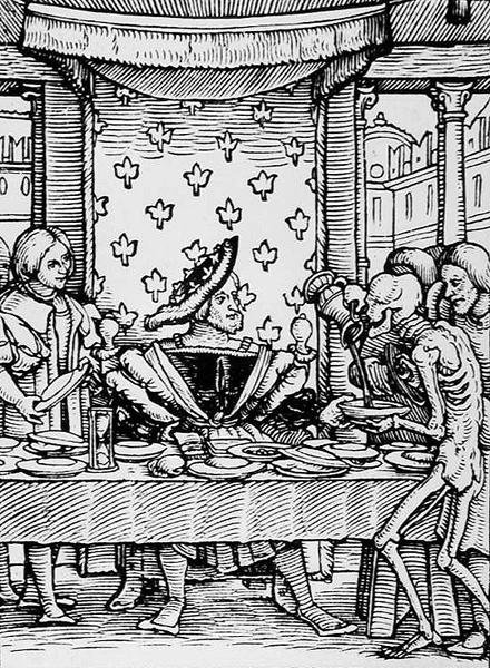 La Muerte y el Rey, de La Danza de la Muerte, grabado por Hans Lutzelburger, c.1538 de Hans after Holbein the Younger