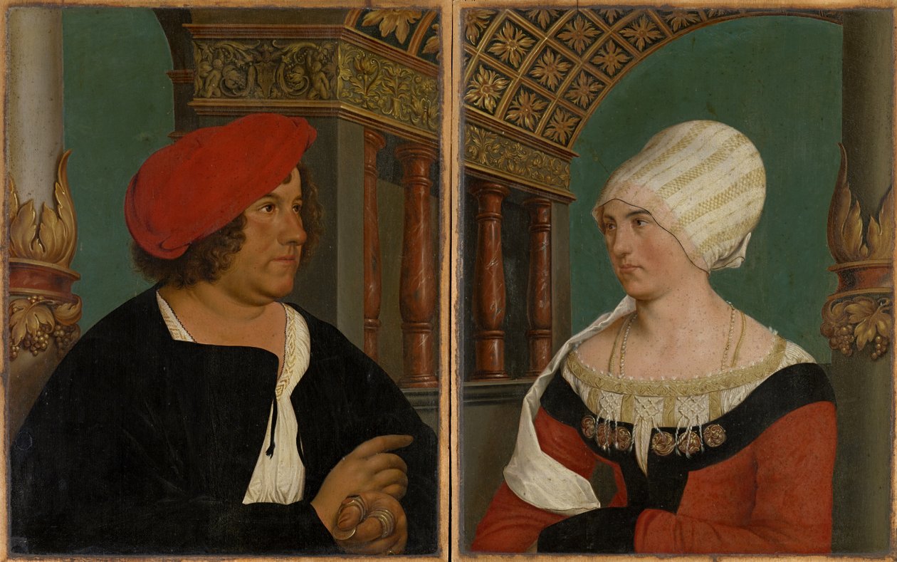 Doble retrato del alcalde de Basilea Jacob Meyer zum Hasen y su esposa Dorothea Kannengiesser de Hans after Holbein the Younger