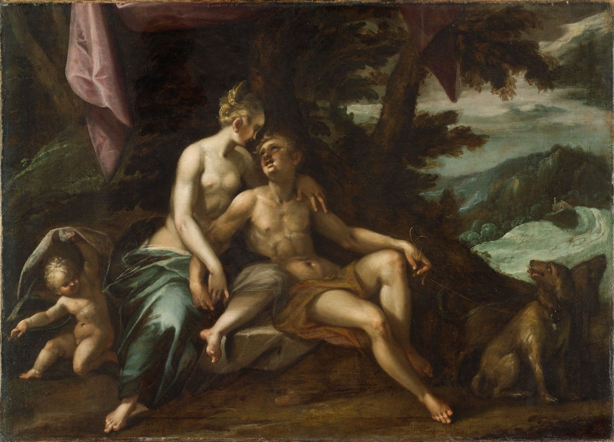 Venus y Adonis de Hans von Aachen
