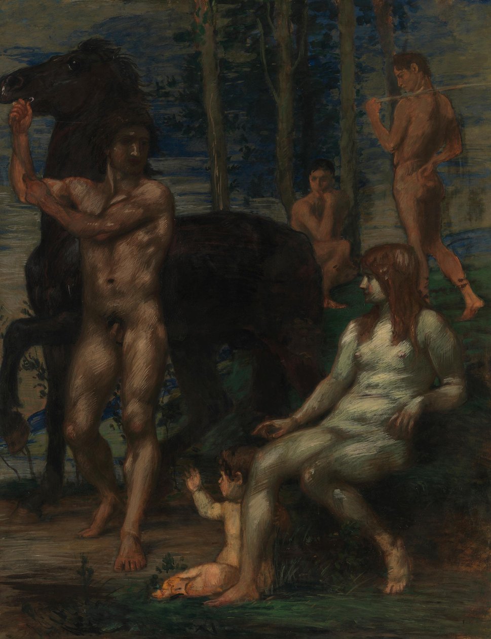 Mozo de caballos y ninfa de Hans von Marées