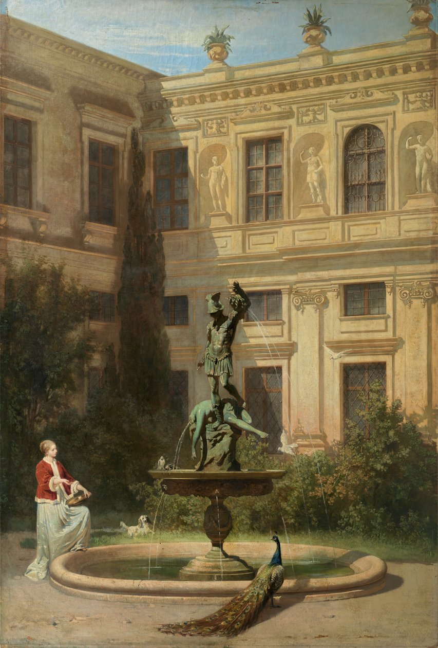 Alemán: Der Grottenhof in der Münchner Residenz Patio con la Gruta en la Residencia Real de Múnich de Hans von Marées
