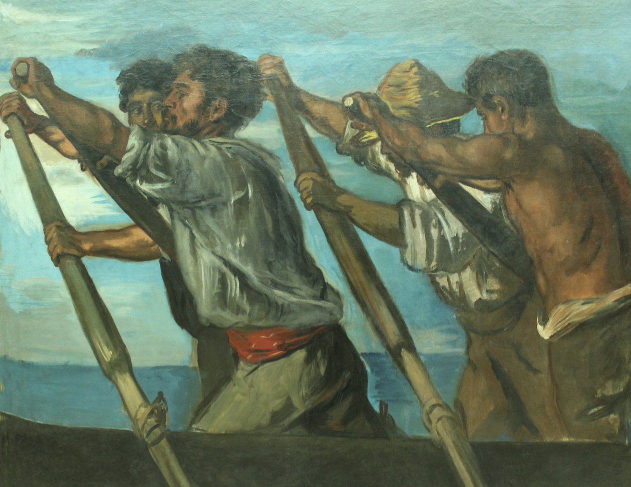 Alemán: Ruderer. Estudio de los frescos de la Estación Zoológica de Nápoles Los Remeros de Hans von Marées
