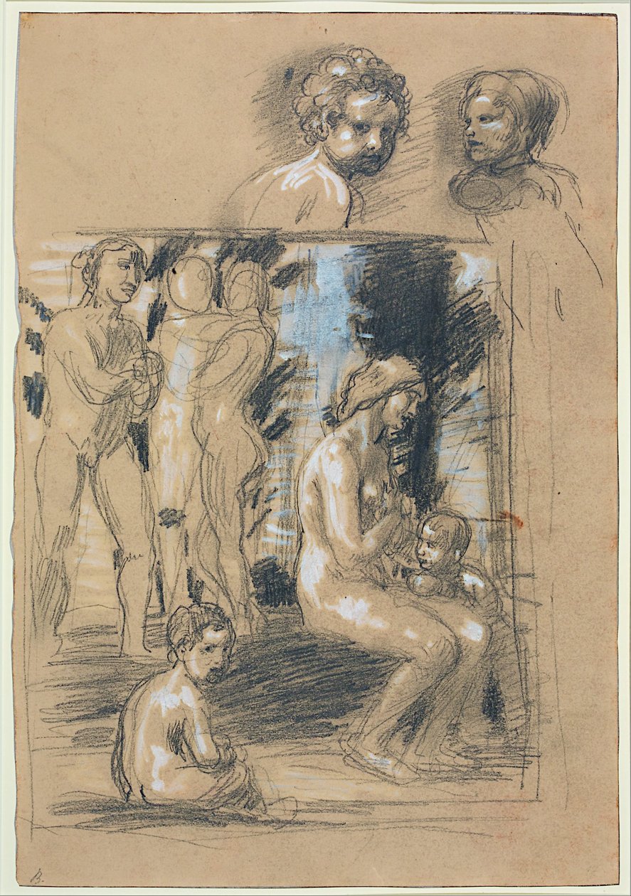 Estudio para la composición de Elogio de la modestia de Hans von Marées
