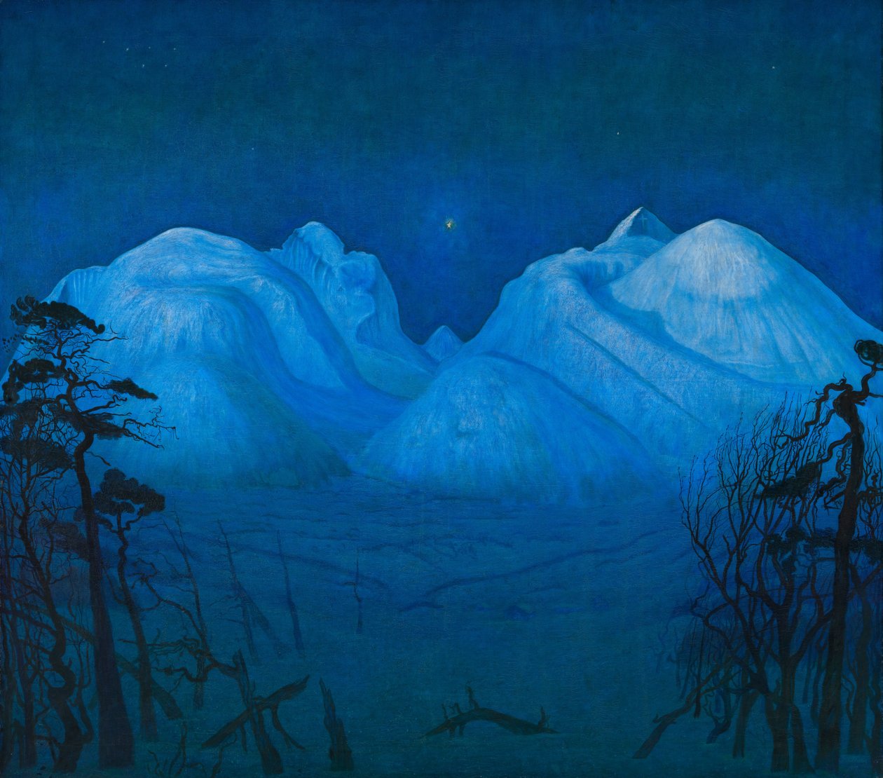 Noche de Invierno en las Montañas de Harald Oscar Sohlberg