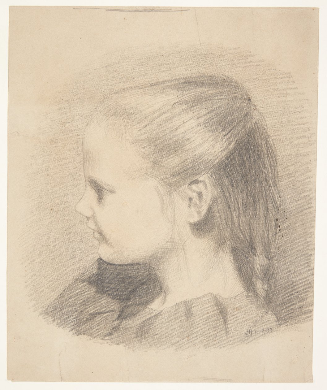Retrato de Else Aagesen como niña; más tarde casada Plaun de Harald Giersing