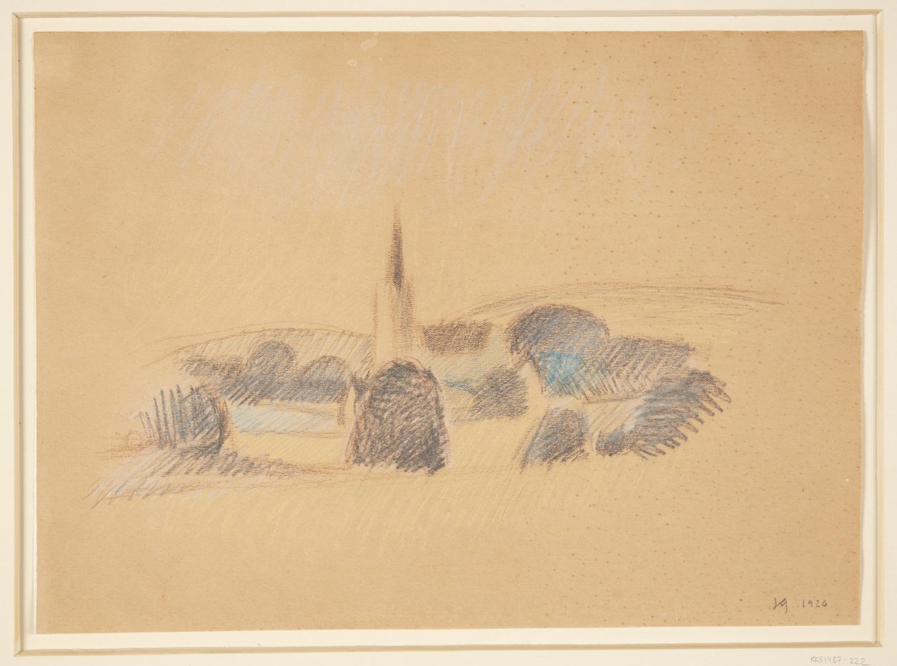 Vista hacia la iglesia de Svanninge de Harald Giersing