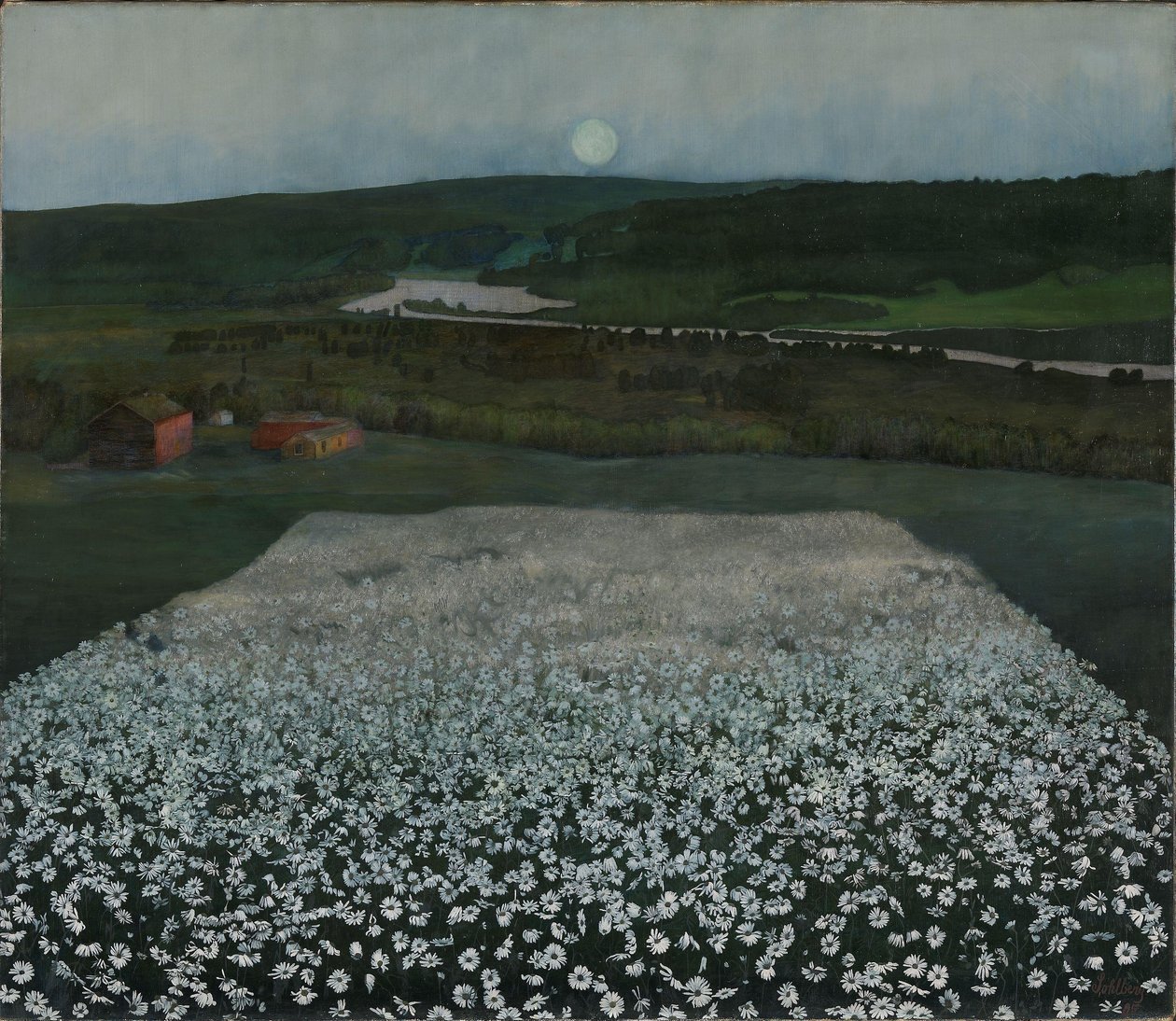 Pradera de flores en el norte de Harald Oscar Sohlberg
