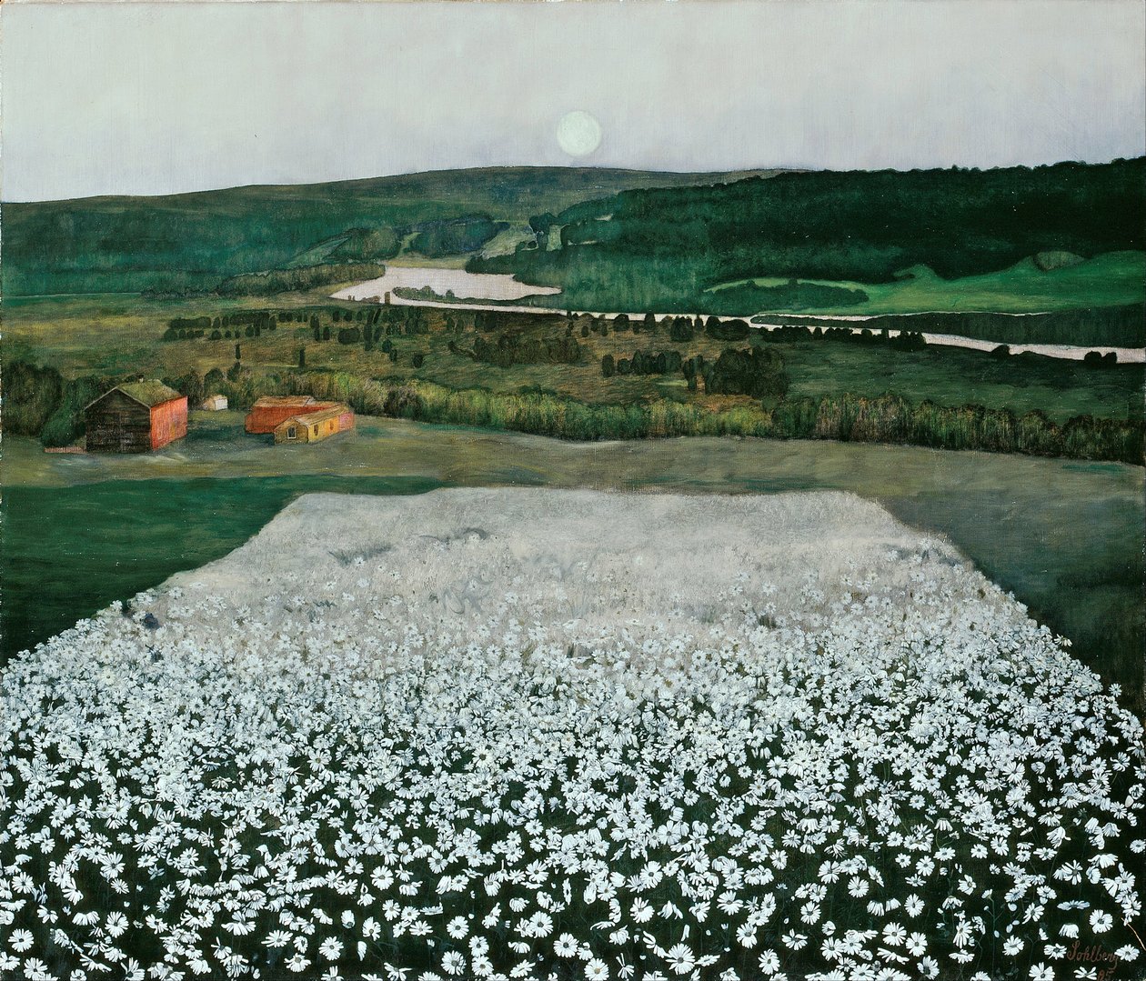 Pradera de flores en el norte de Harald Oscar Sohlberg